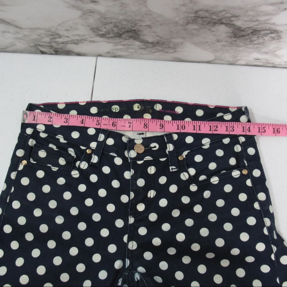 Kate Spade Broome Street Polka Dot Denim Jeans Size 25